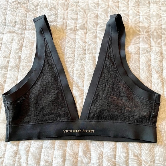 Victoria’s Secret Black Sheer Leopard Lace Bralette Bra Extra Small - Picture 6 of 11